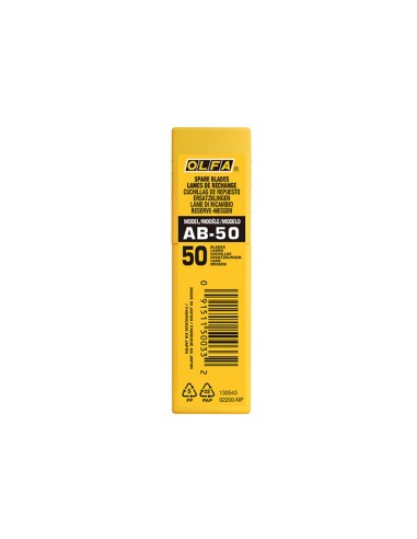 Juego de 50 cuchillas ab-50 troceables plateadas 9 mm