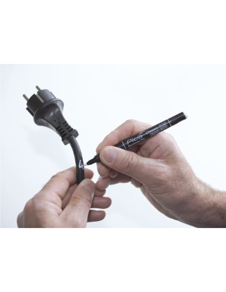 Marcador permanente tipo bala media blanco