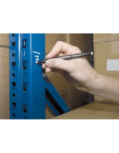 Marcador permanente tipo bala media blanco