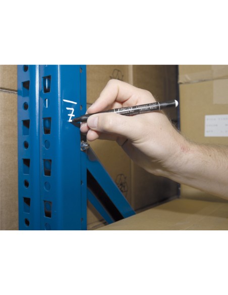 Marcador permanente tipo bala media blanco