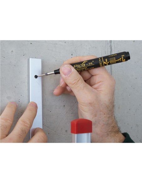 Marcador permanente de tinta para agujeros profundos, negro