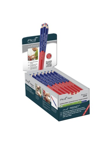 Lápiz de doble punta roja y azul