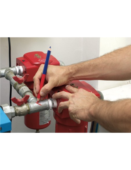 Lápiz de doble punta roja y azul