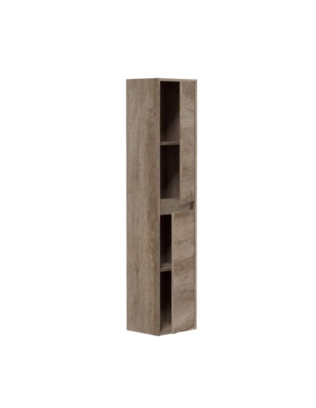 Columna baño suspendida, 2 puertas, marrón nordik