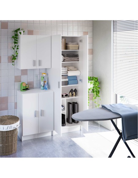 Armario multiusos para colgar 2 puertas blanco