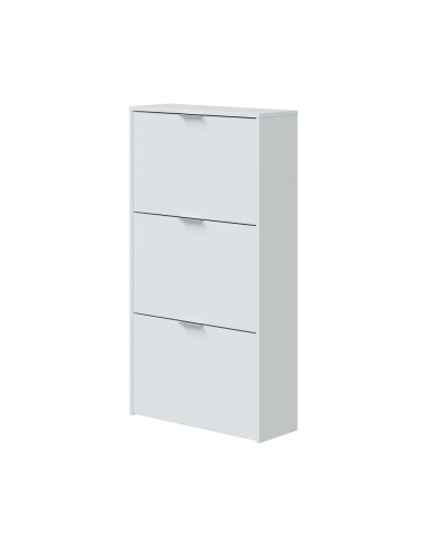 Zapatero 3 puertas abatibles blanco brillo