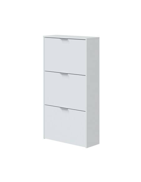 Zapatero 3 puertas abatibles blanco brillo