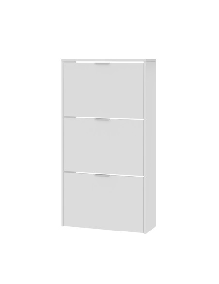 Zapatero 3 puertas abatibles blanco brillo