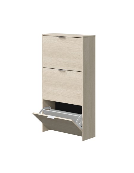 Zapatero 3 puertas abatibles roble