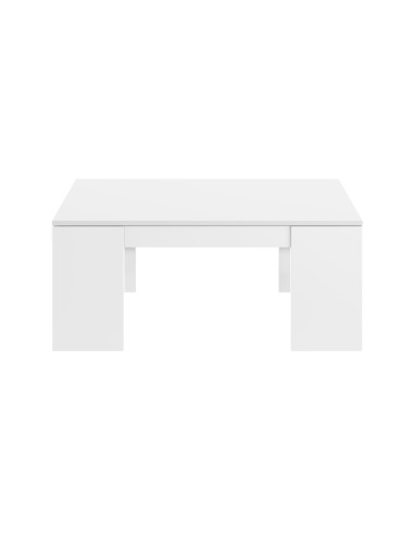 Mesa centro elevable, blanco brillo