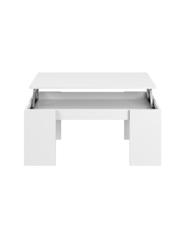 Mesa centro elevable, blanco brillo