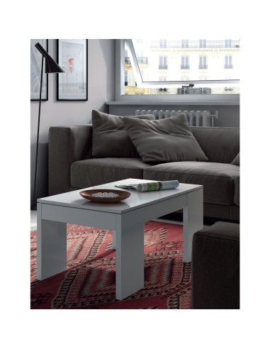 Mesa centro elevable, blanco brillo