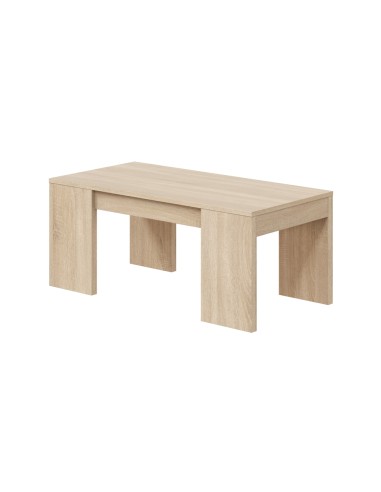 Mesa centro elevable, roble