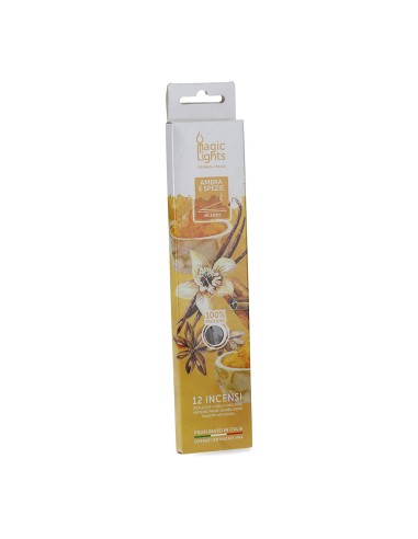 Barritas de incienso 12 unidades ambar y palo santo