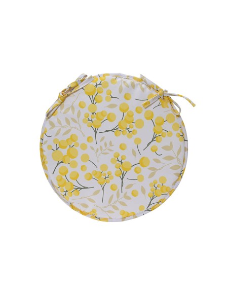 Cojín redondo poliéster estampado, exterior ø39 x 4 cm