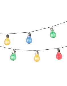 Guirnalda solar con bombillas de colores, 2 funciones, 4,5 m