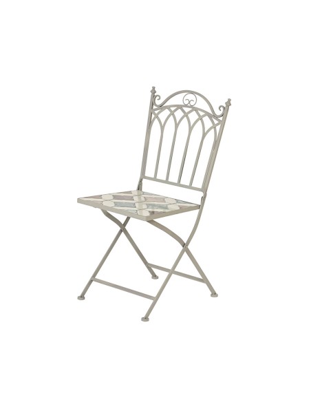 Silla metálica/mosaico bistró mosaico para exterior 38 x 50 x 89 cm