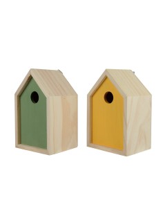 Pajarera madera de pino, modelo variados, modelo variados. 10 x 13 x 20 cm