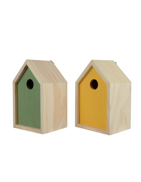 Pajarera madera de pino, modelo variados, modelo variados. 10 x 13 x 20 cm