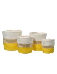 Cubre macetero tricolor de cuerda de papel 4 piezas