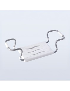 Asiento de bañera regulable (minimo 55 cm, máximo 70 cm), blanco, medida 55-70 x 26 x 18,7 cm