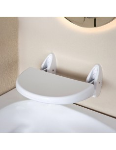 Asiento de pared plegable para bañera, blanco, 36 x 40 cm