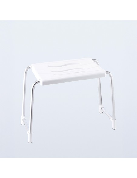 Taburete de baño, blanco, 50 x 24 cm