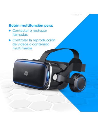 Gafas de realidad virtual 3d con audio