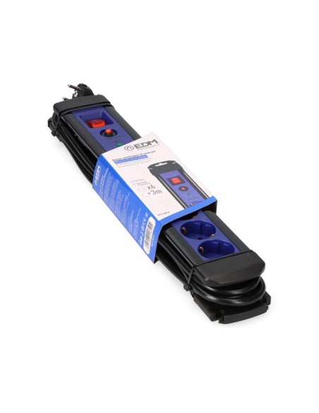 Prolongador con 6 tomas con protector + interruptor 3m.