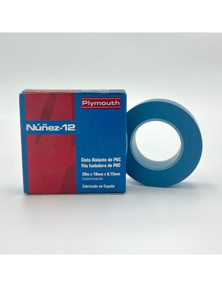 Cinta aislante pvc alta adhesión azul 20 m x 19 mm x 0,15 mm