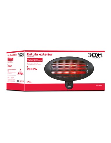 Estufa de cuarzo de exterior - 2000w - edm