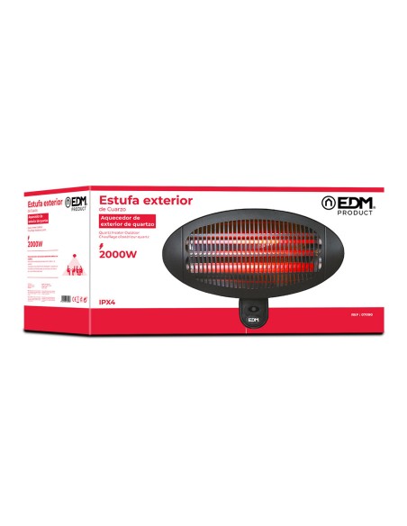 Estufa de cuarzo de exterior - 2000w - edm