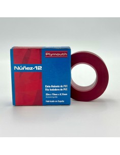 Cinta aislante pvc alta adhesión roja 20 m x 19 mm x 0,15 mm