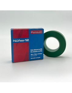 Cinta aislante pvc alta adhesión verde 20 m x 19 mm x 0,15 mm