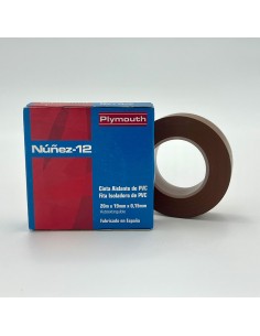 Cinta aislante pvc alta adhesión marron 20 m x 19 mm x 0,15 mm