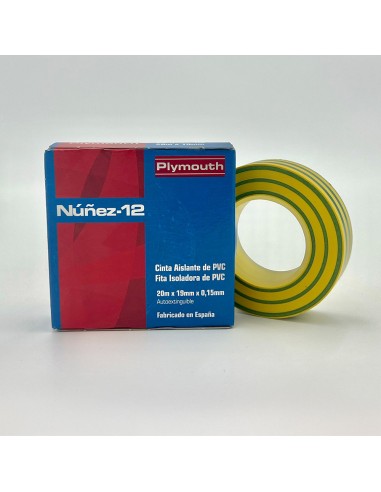 Cinta aislante pvc t/t alta adhesión 20 m x 19 mm x 0,15 mm