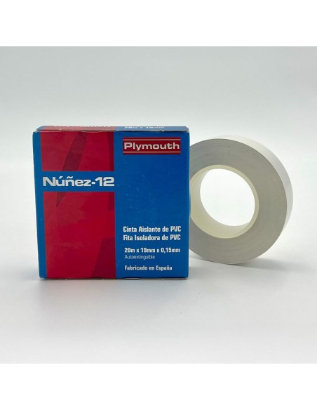 Cinta aislante pvc alta adhesión blanca 10 m x 19 mm x 0,15 mm