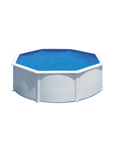 Piscina redonda de pared de acero con chapa blanca 350 x 120 cm