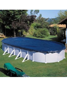 Cubierta piscina ovalada de acero: 610 x 410 cm