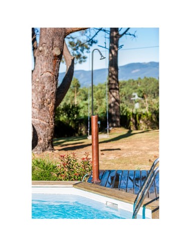 Ducha pvc aspecto madera con acumulador de agua...