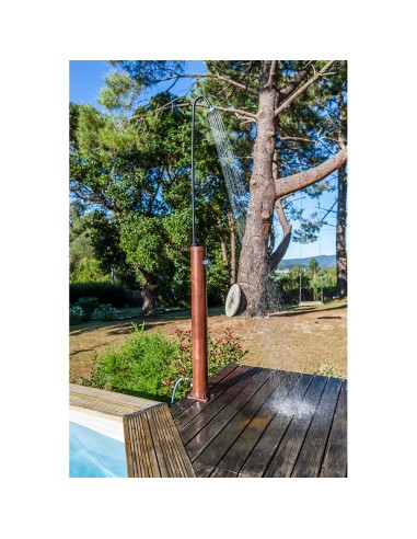 Ducha pvc aspecto madera con acumulador de agua...