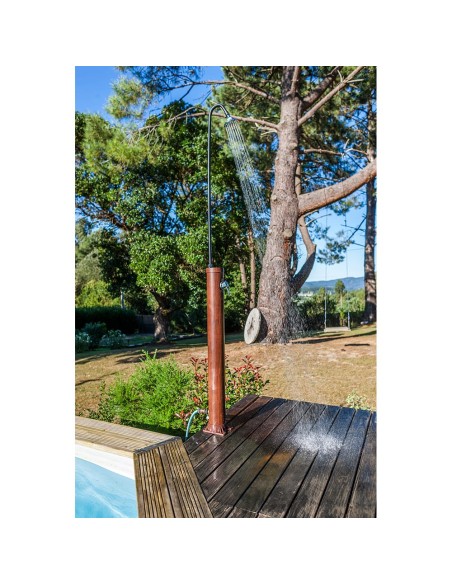 Ducha pvc aspecto madera con acumulador de agua 9 l