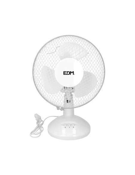 Ventilador de sobremesa. color blanco. potencia: 25 w aspas: ø23  27x24x36cm