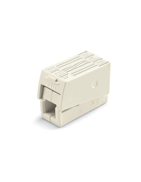 Conector rápido en linea presilla 3 vias, 2 rígidos + 1 rígido, semirígido o flexible ø máximo 2,5 mm², blanco