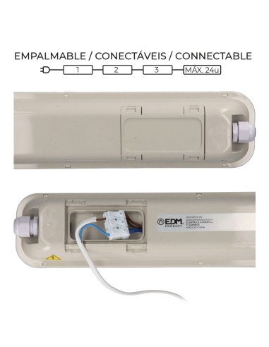 Regleta estanca led ip65 18 w 1990 lm 6500 k...