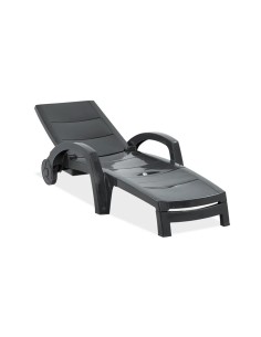 Tumbona plegable ocean color antracita con ruedas 100 x 74 x 42 cm 2