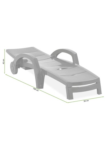 Tumbona plegable ocean color antracita con...