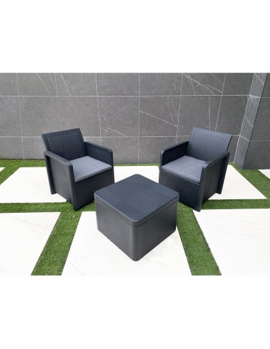 Conjunto jardin nassau grafito 3 piezas...