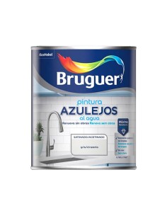 Pintura azulejos al agua gris satinado, 750 ml