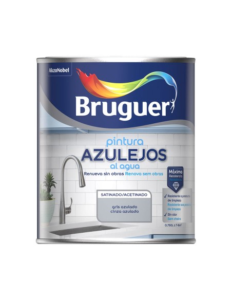 Pintura azulejos al agua gris azulado satinado 750 ml